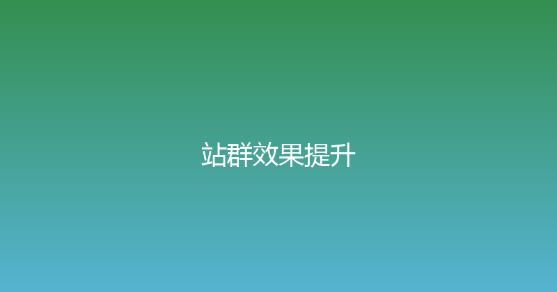 站群效果提升 封面图
